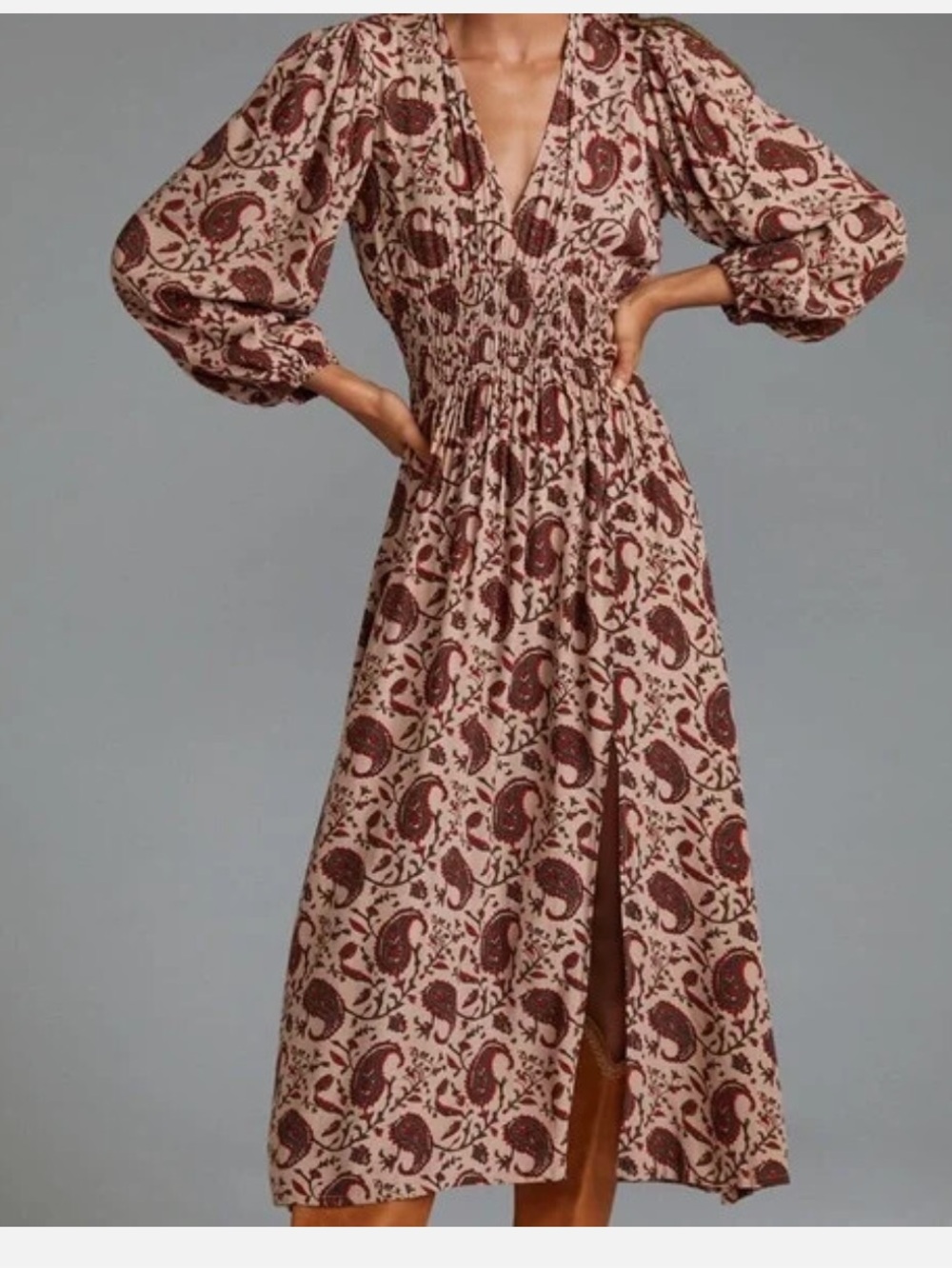 Anthropologie Lusana Smoked Prairie Boho Dress